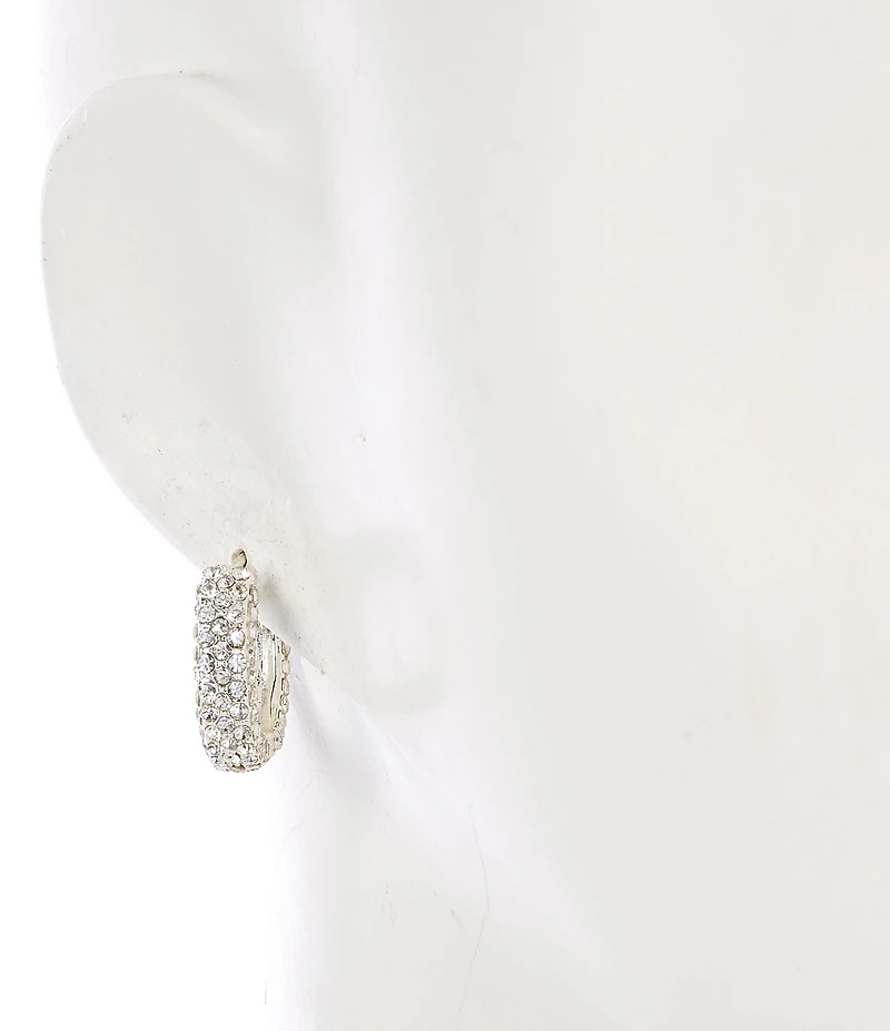 Cezanne Crystal Pave Huggie Hoop Earrings