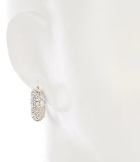 Cezanne Crystal Pave Huggie Hoop Earrings