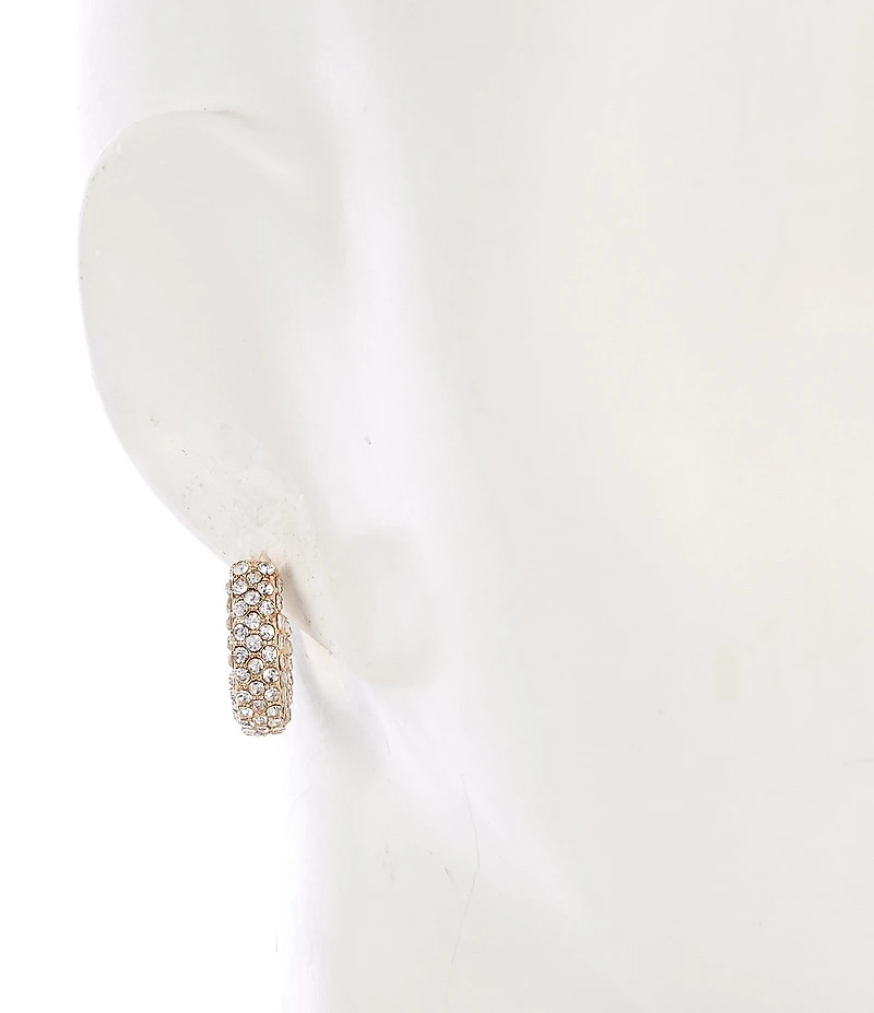 Cezanne Crystal Pave Huggie Hoop Earrings