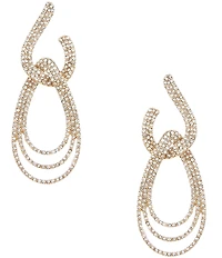 Cezanne Crystal Pave Orbital Teardrop Stone Drop Earrings
