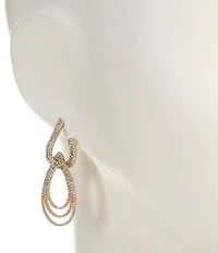 Cezanne Crystal Pave Orbital Teardrop Stone Drop Earrings