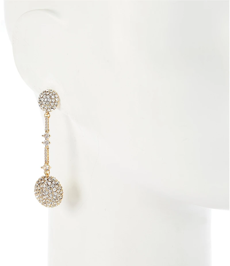 Cezanne Crystal Pave Round Stick Drop Earrings