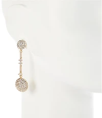 Cezanne Crystal Pave Round Stick Drop Earrings