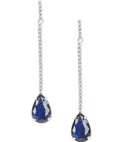 Cezanne Crystal Pave Stick Montana Stone Teardrop Earrings