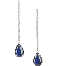 Cezanne Crystal Pave Stick Montana Stone Teardrop Earrings