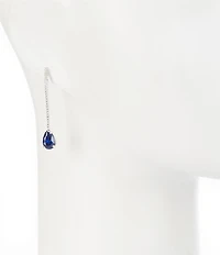 Cezanne Crystal Pave Stick Montana Stone Teardrop Earrings