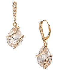 Cezanne Crystal Pave Teardrop CZ Stone Drop Earrings