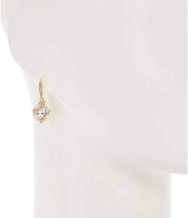 Cezanne Crystal Pave Teardrop CZ Stone Drop Earrings