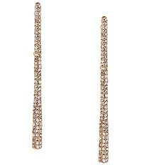 Cezanne Crystal Paved Tapered Metal Stick Drop Earrings