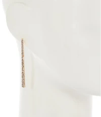 Cezanne Crystal Paved Tapered Metal Stick Drop Earrings