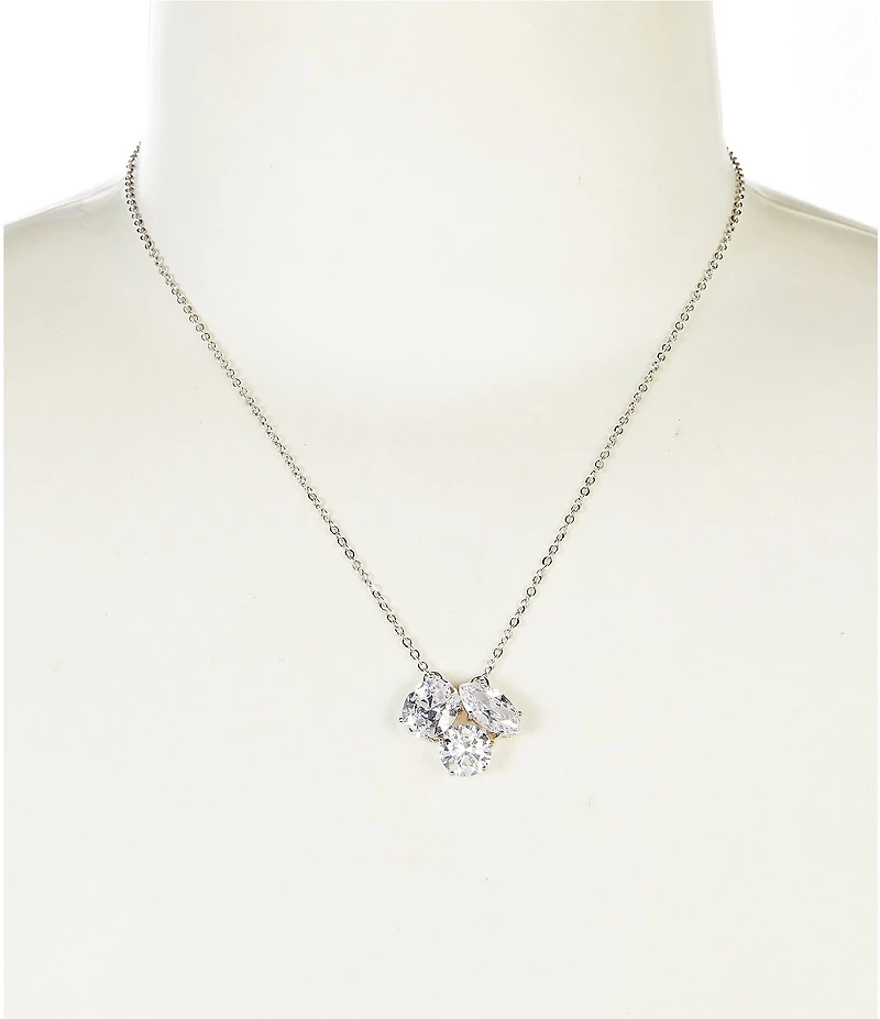 Cezanne Crystal Stone Cluster Short Pendant Necklace