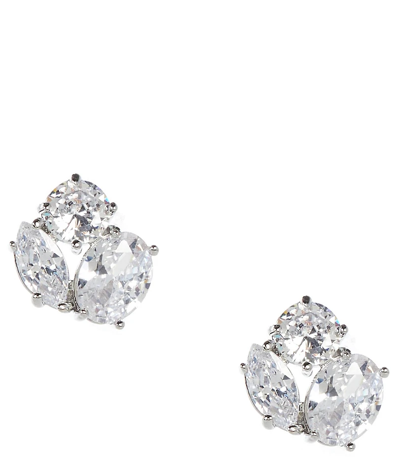 Cezanne Crystal Stone Cluster Stud Earrings