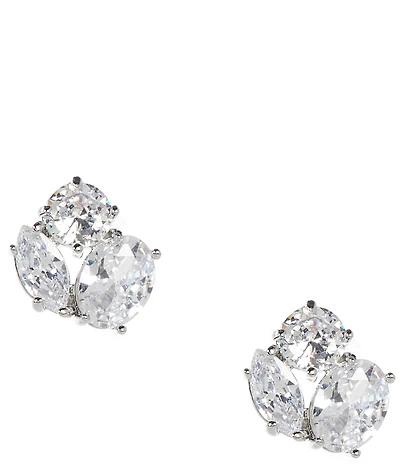 Cezanne Crystal Stone Cluster Stud Earrings