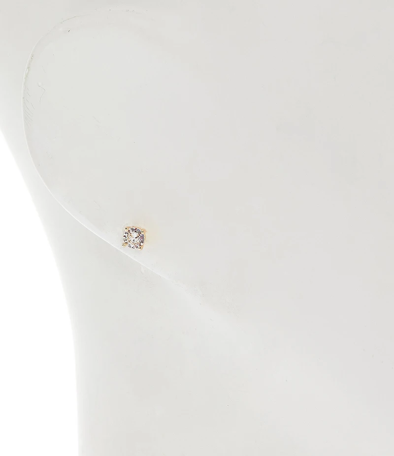 Cezanne CZ Round Stud & CZ Graduating Stone C Drop Earring Set