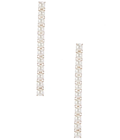 Cezanne Delicate Pearl Cab Linear Earrings