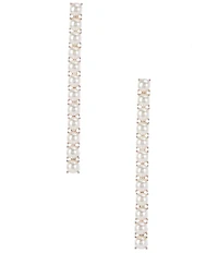 Cezanne Delicate Pearl Cab Linear Earrings