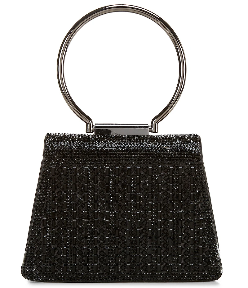Cezanne Delta Crystal Kiss Lock Top Handle Clutch Bag