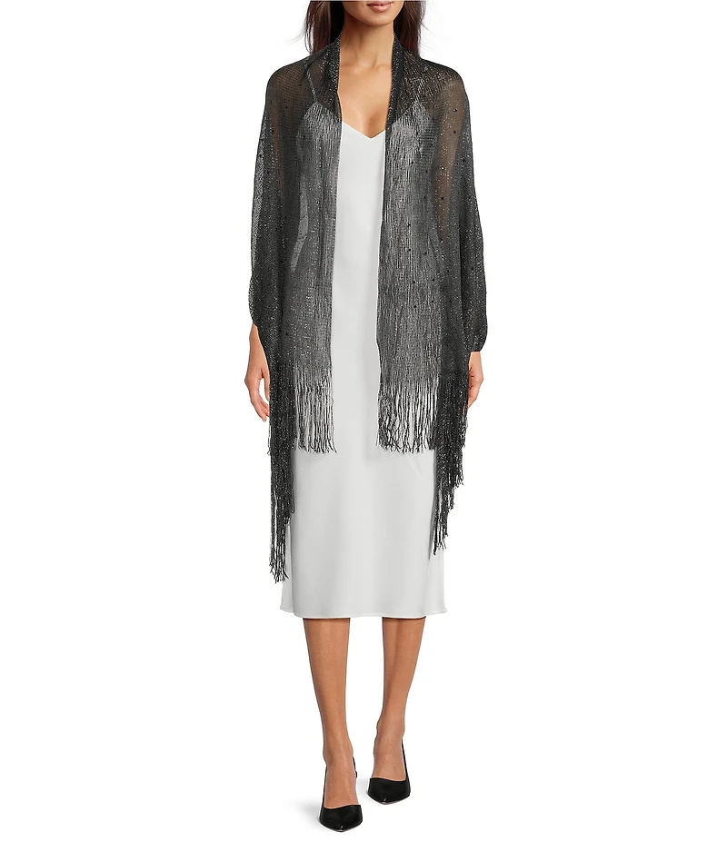 Cezanne Embellished Lurex Net Evening Wrap