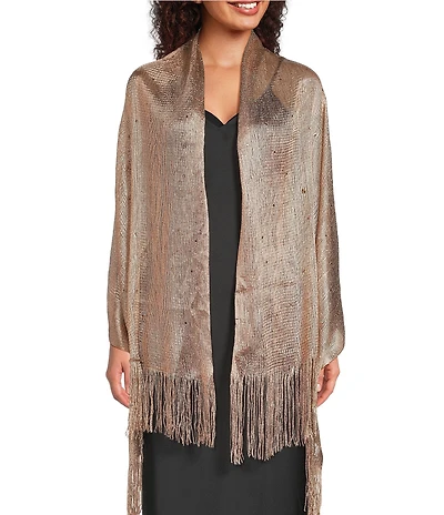 Cezanne Embellished Lurex Net Evening Wrap