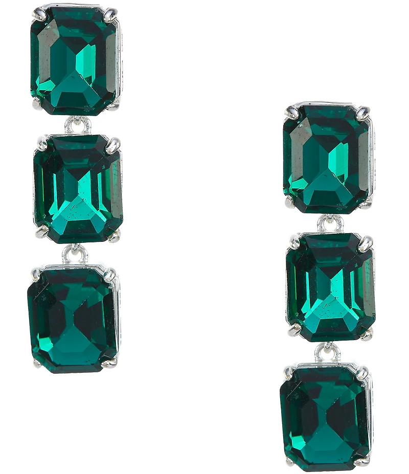 Cezanne Cushion Square Stone Short Linear Earrings