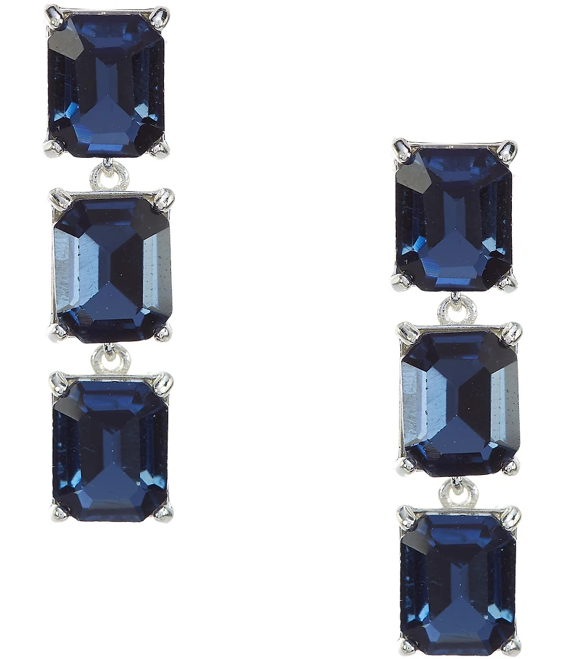 Cezanne Cushion Square Stone Short Linear Earrings