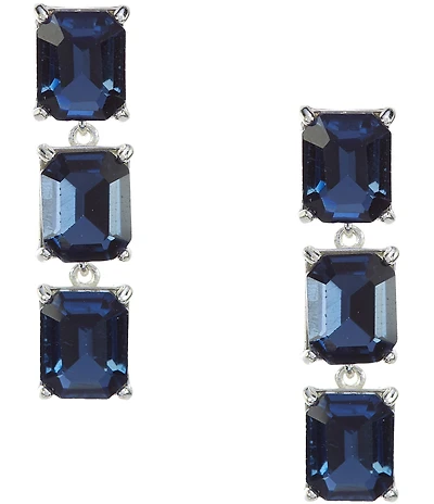 Cezanne Cushion Square Stone Short Linear Earrings