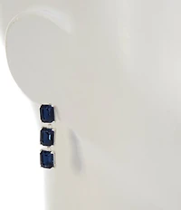 Cezanne Cushion Square Stone Short Linear Earrings