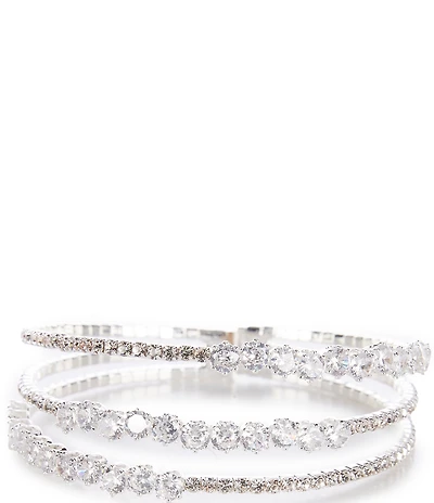Cezanne Floating Rows Crystal Cuff Bracelet