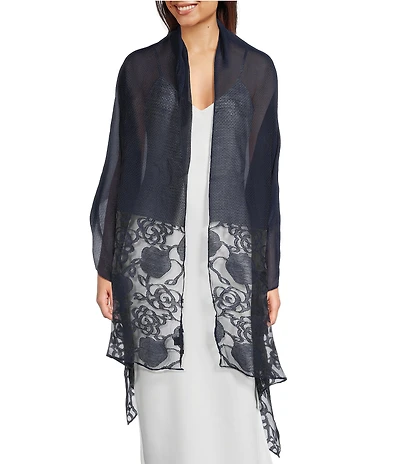 Cezanne Flower Burnout Scarf Wrap