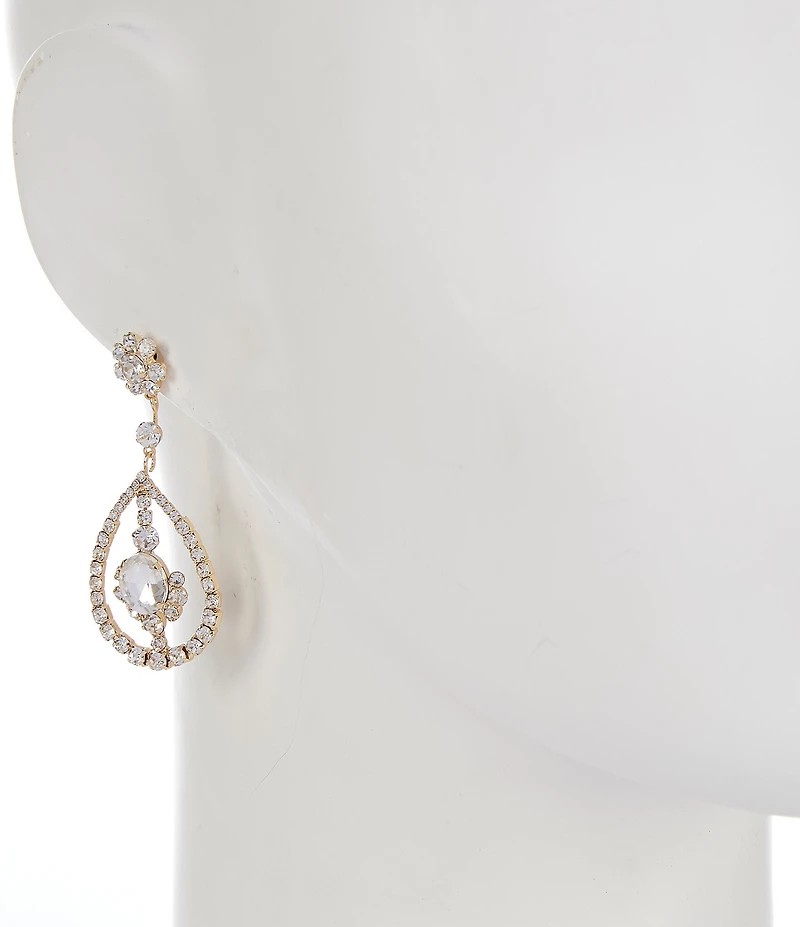 Cezanne Framed Flower Loop Drop Earrings