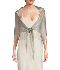 Cezanne Fringe Metallic Evening Shawl