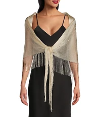 Cezanne Fringe Metallic Evening Shawl