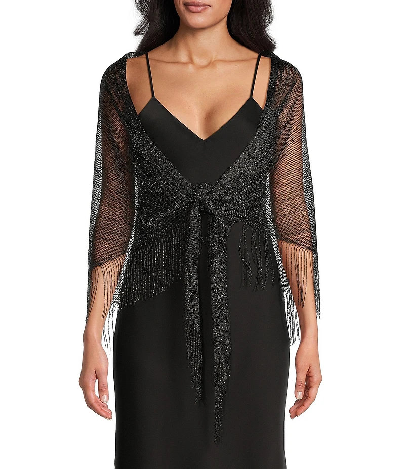 Cezanne Fringe Metallic Evening Shawl