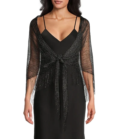 Cezanne Fringe Metallic Evening Shawl