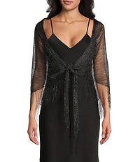 Cezanne Fringe Metallic Evening Shawl