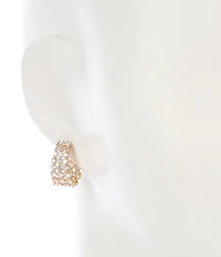 Cezanne Graduating Round Crystal CZ Hoop Earrings