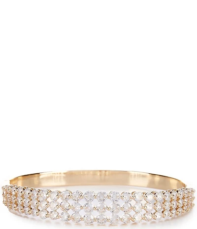 Cezanne Graduating Round Crystal CZ Stone Multi Row Hinge Bracelet