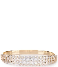 Cezanne Graduating Round Crystal CZ Stone Multi Row Hinge Bracelet