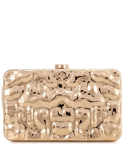 Cezanne Hammered Metal Minaudiere Clutch