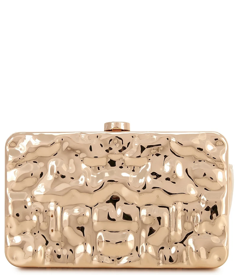 Cezanne Hammered Metal Minaudiere Clutch