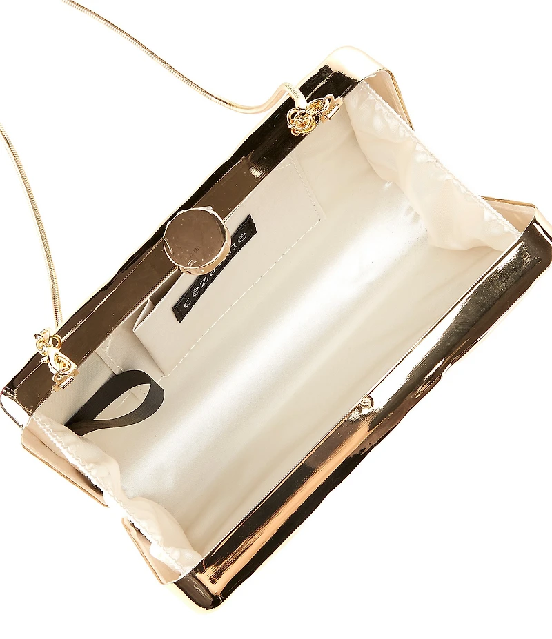 Cezanne Hammered Metal Minaudiere Clutch