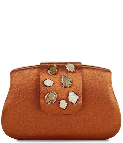 Cezanne Jackie Stone Handle Minaudiere Clutch