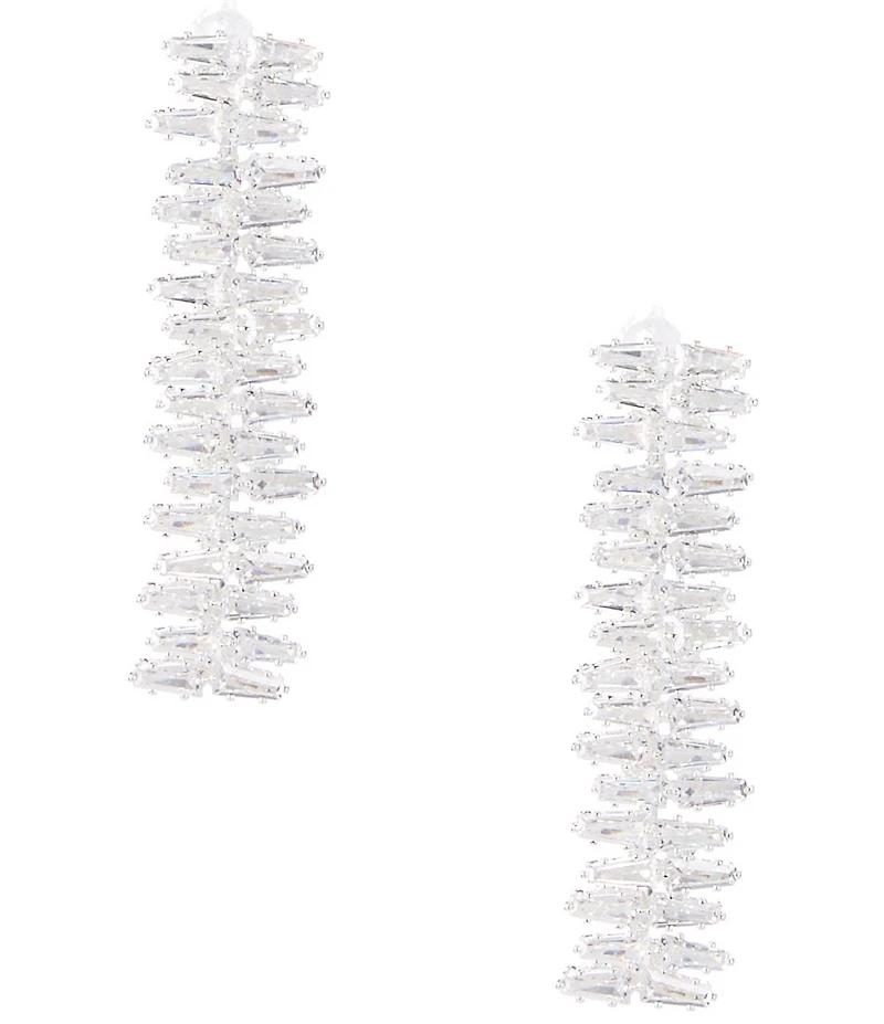 Cezanne Jagged Baguette Linear Earrings
