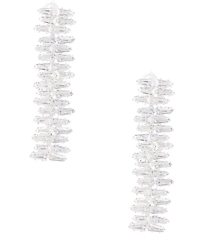 Cezanne Jagged Baguette Linear Earrings
