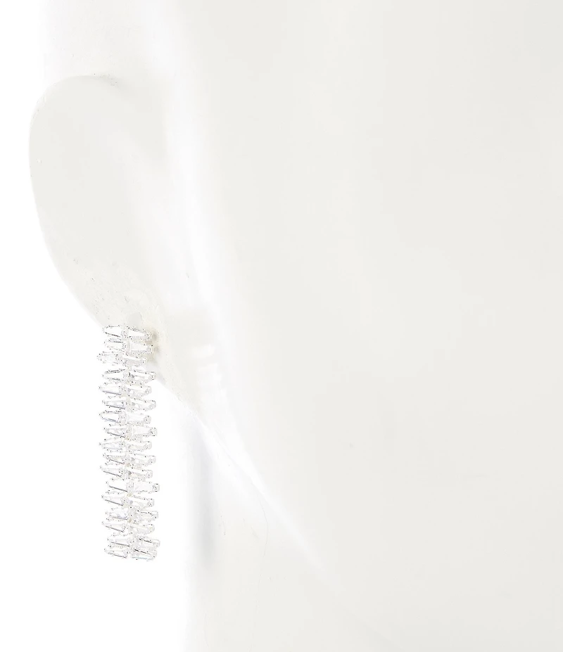 Cezanne Jagged Baguette Linear Earrings