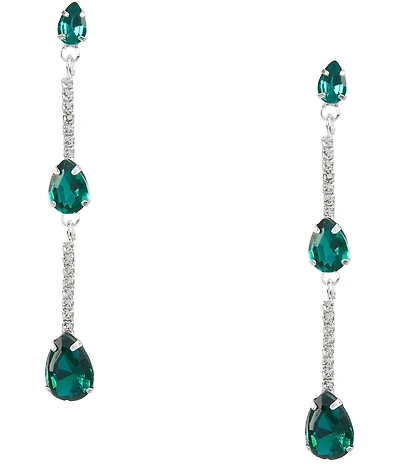 Cezanne Lauralie Emerald Linear Earrings