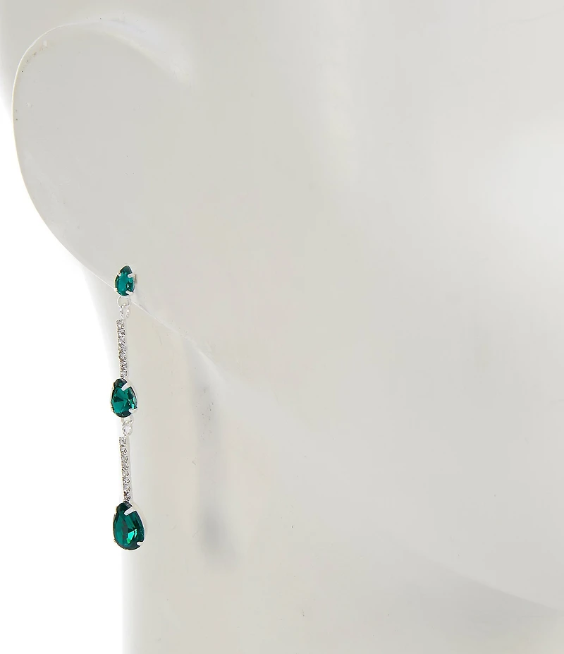 Cezanne Lauralie Emerald Linear Earrings