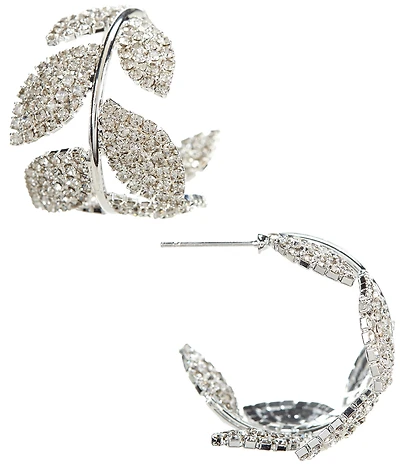 Cezanne Marquise Leaf Hoop Earrings