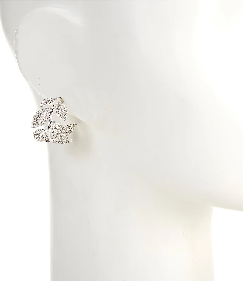 Cezanne Marquise Leaf Hoop Earrings