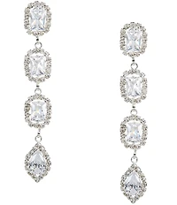 Cezanne Mix Stone Halo Linear Earrings